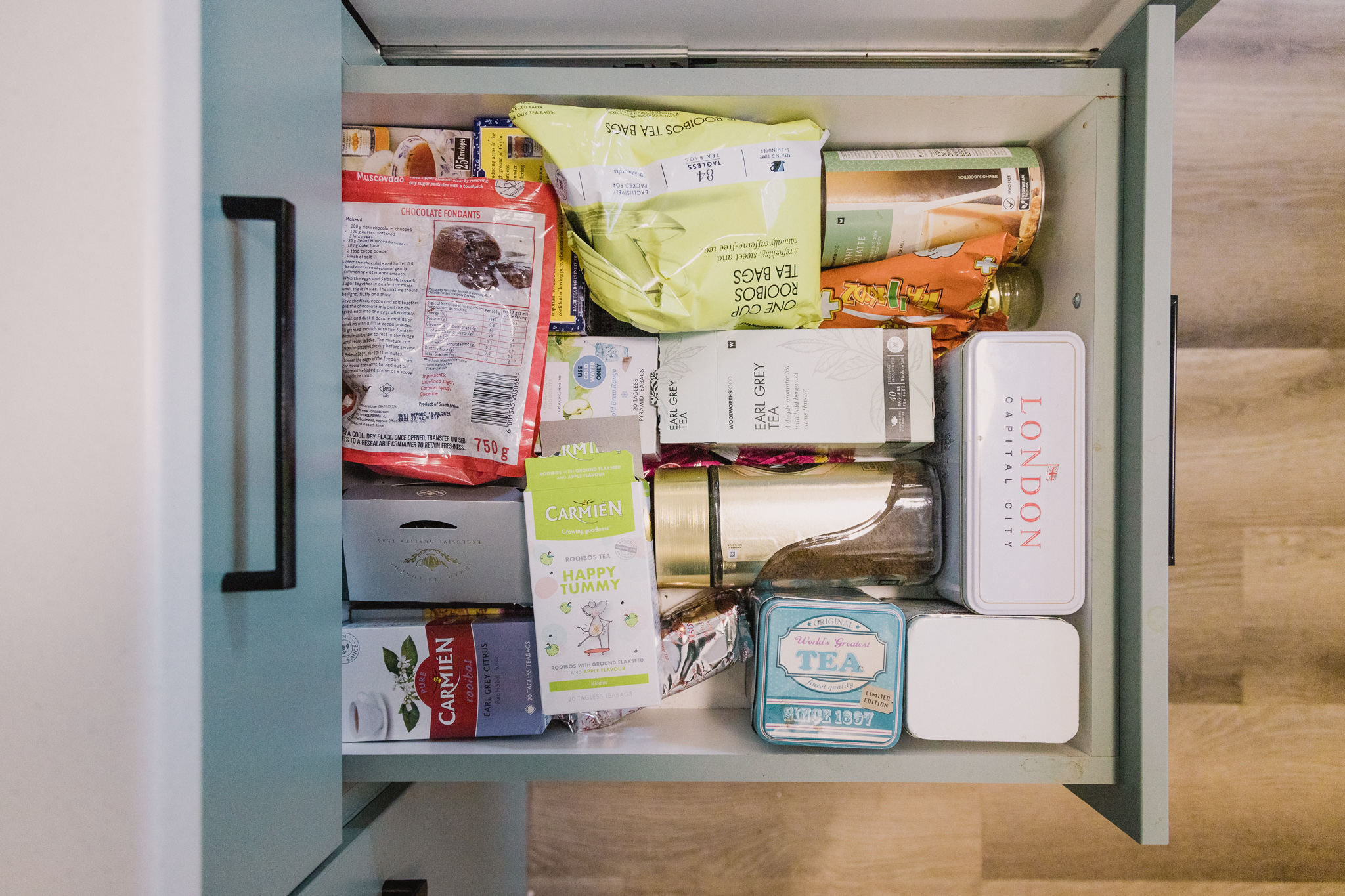 Before sorted tea cabinet