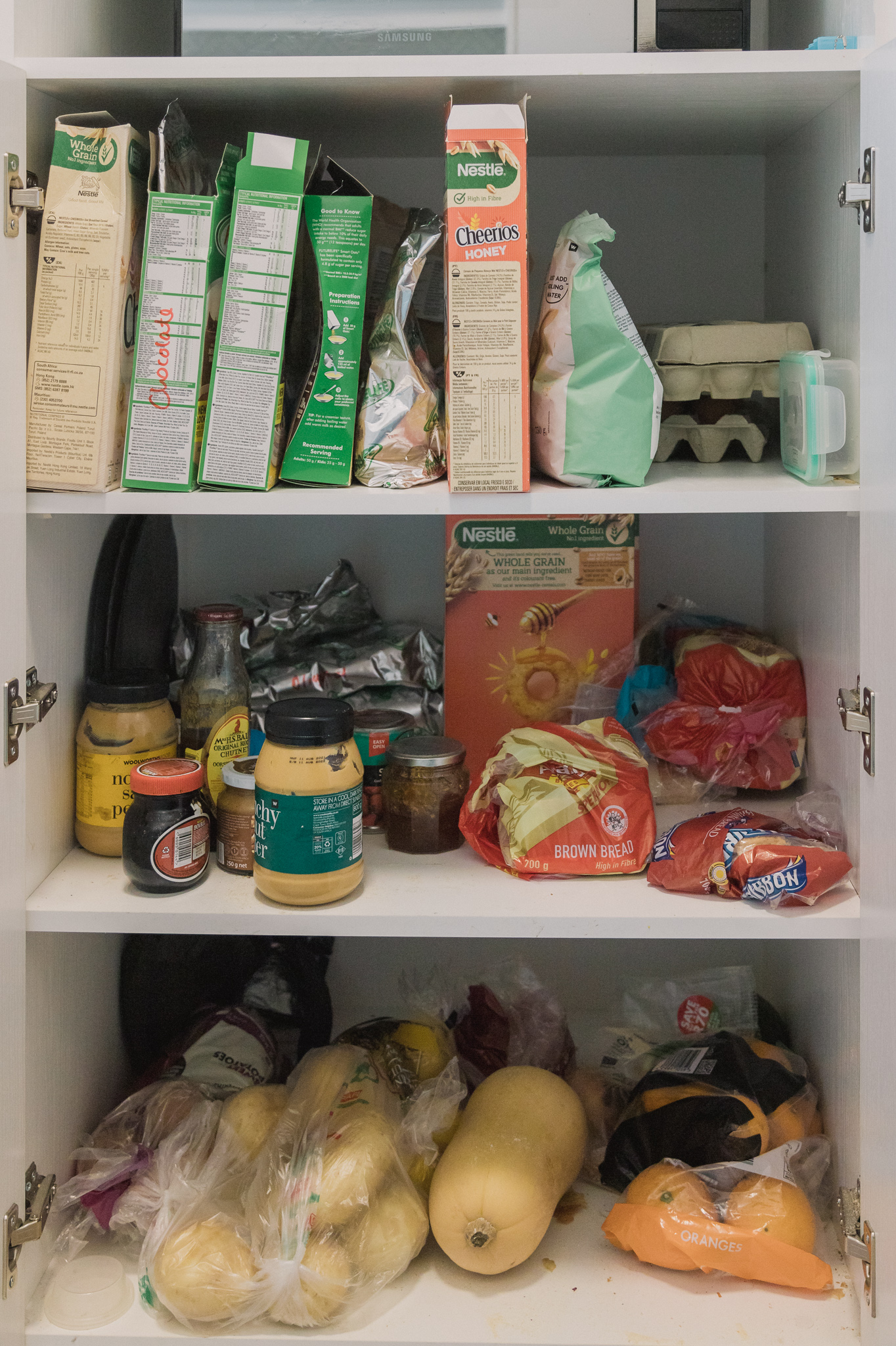 Before pantry of food was Sorted