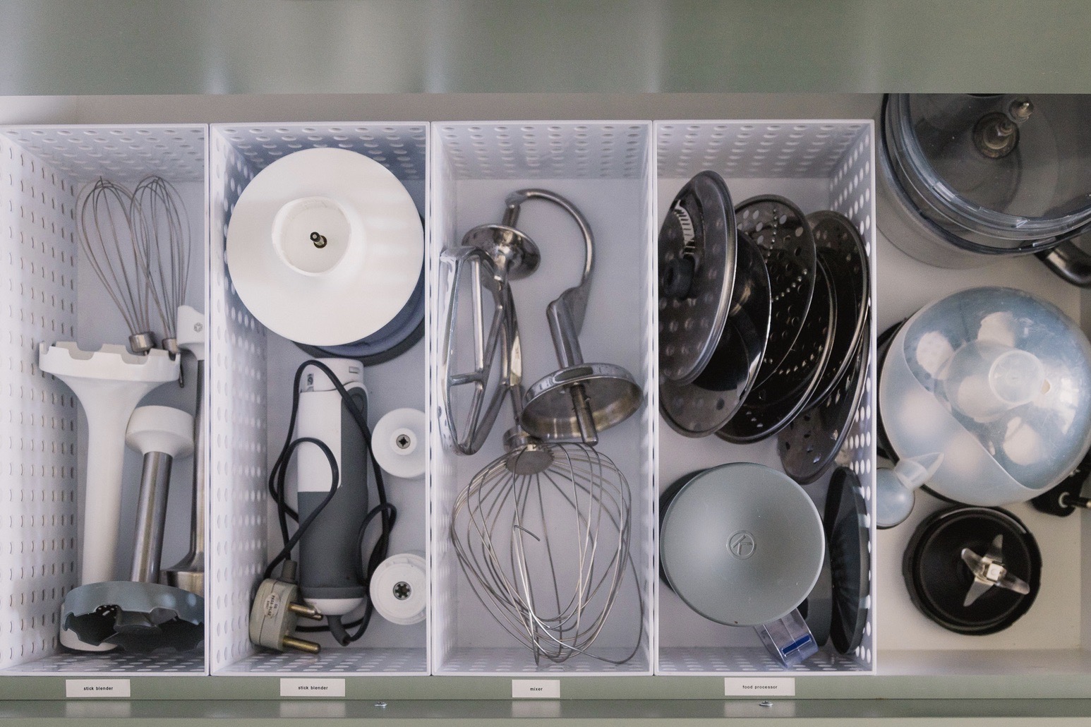 After Sorted kitchen appliances drawer